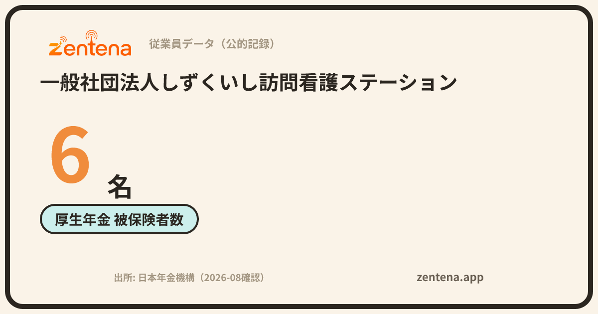 一般社団法人しずくいし訪問看護ステーションの従業員データカード