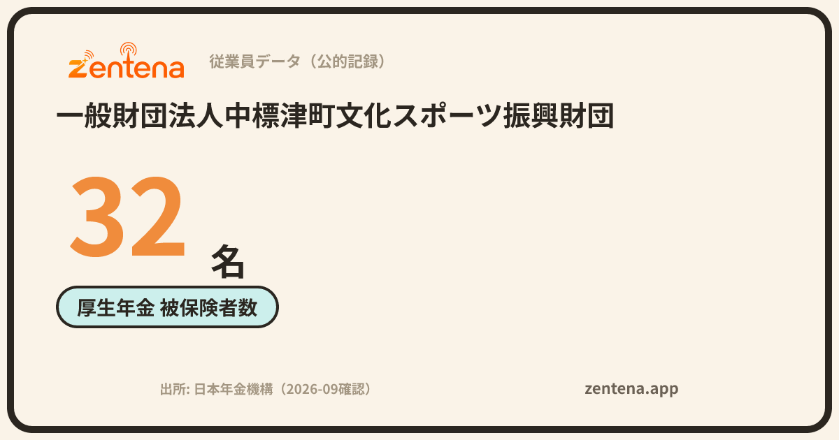 一般財団法人中標津町文化スポーツ振興財団の従業員データカード