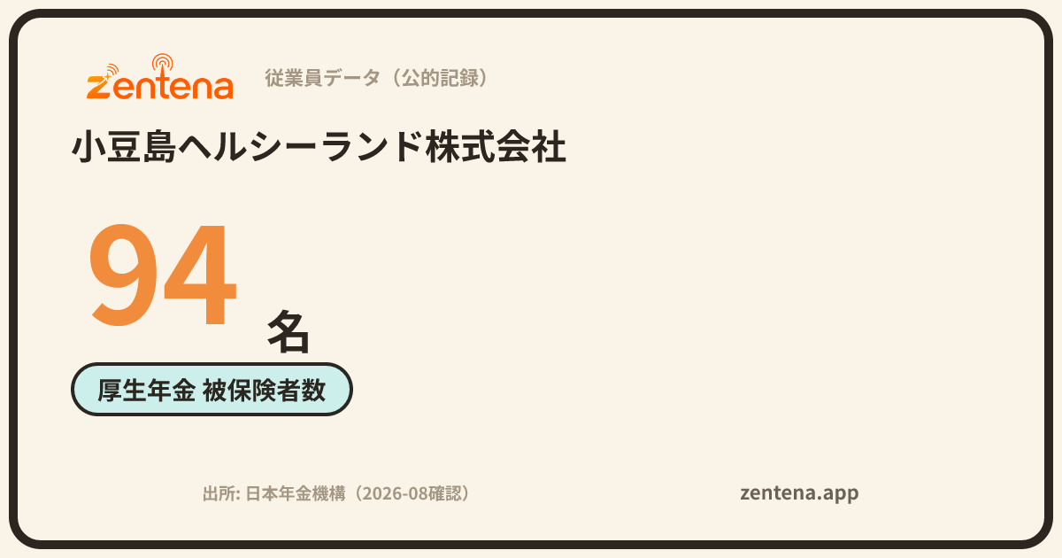 小豆島ヘルシーランド株式会社の従業員データカード
