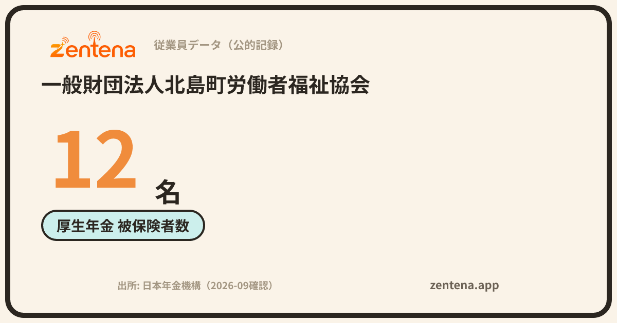 一般財団法人北島町労働者福祉協会の従業員データカード