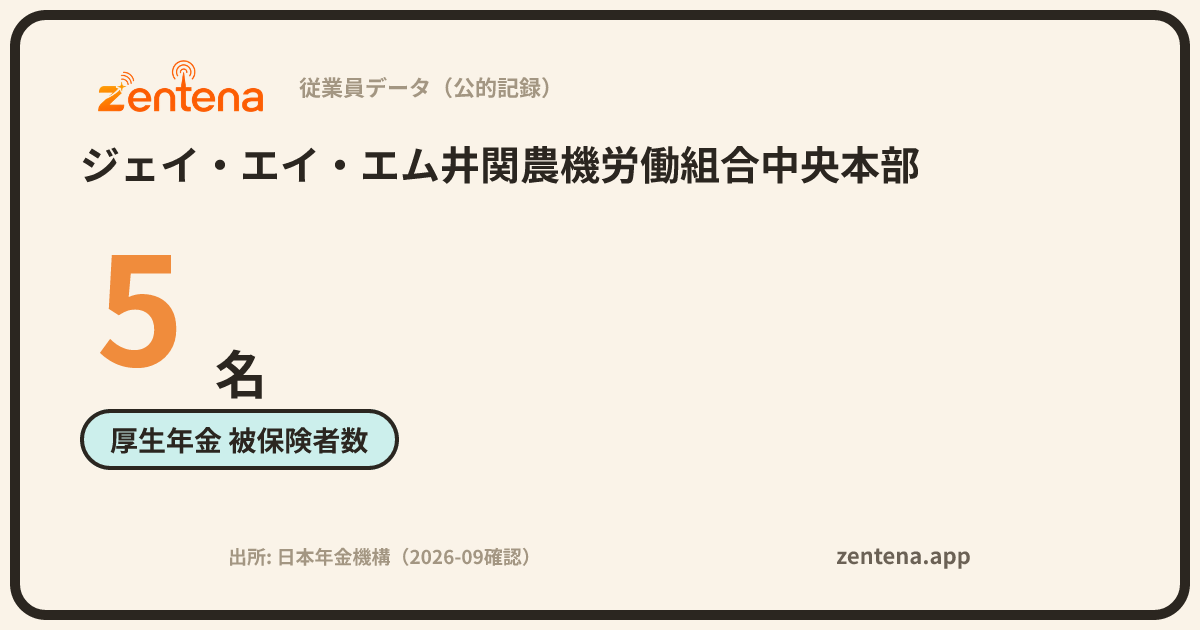 ジェイ・エイ・エム井関農機労働組合中央本部の従業員データカード
