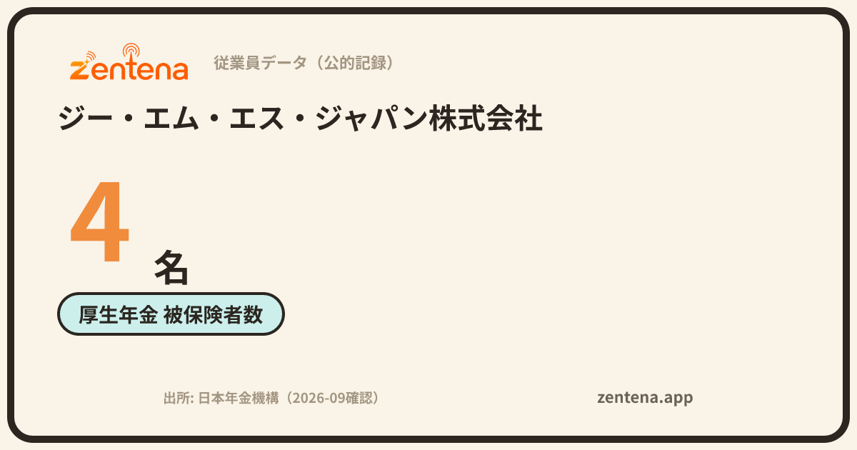 ジー・エム・エス・ジャパン株式会社の従業員データカード