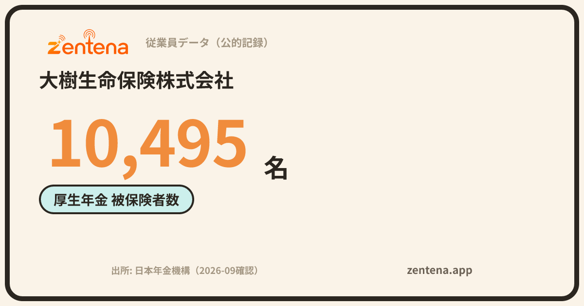 大樹生命保険株式会社の従業員データカード