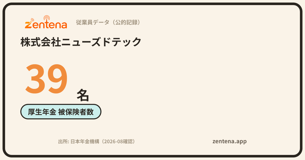 株式会社ニューズドテックの従業員データカード