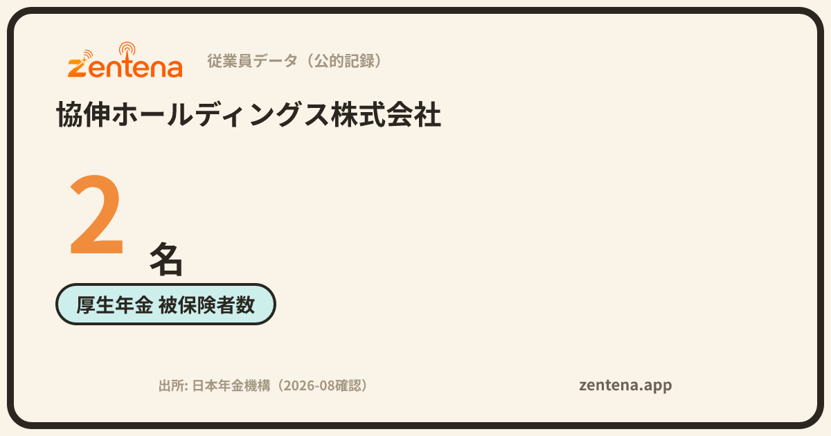 協伸ホールディングス株式会社の従業員データカード