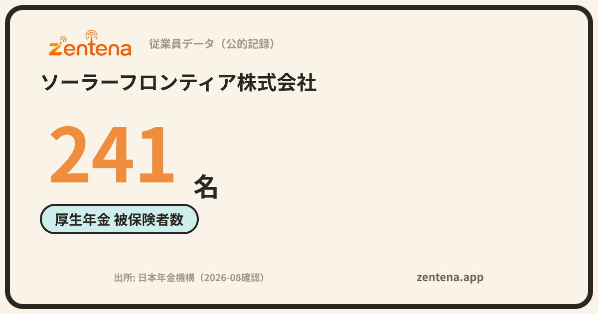 ソーラーフロンティア株式会社の従業員データカード