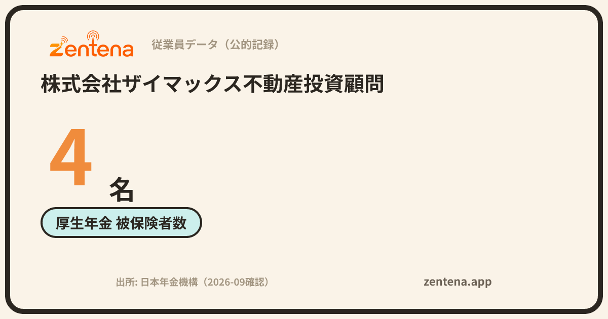 株式会社ザイマックス不動産投資顧問の従業員データカード