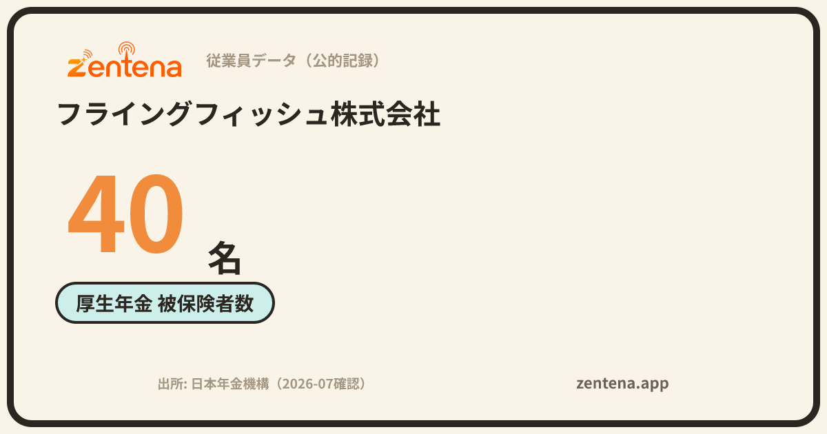 フライングフィッシュ株式会社の従業員データカード