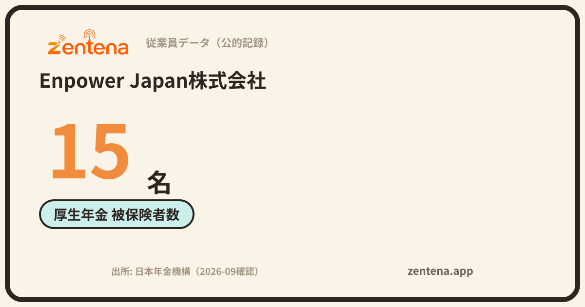 Enpower Japan株式会社の従業員データカード