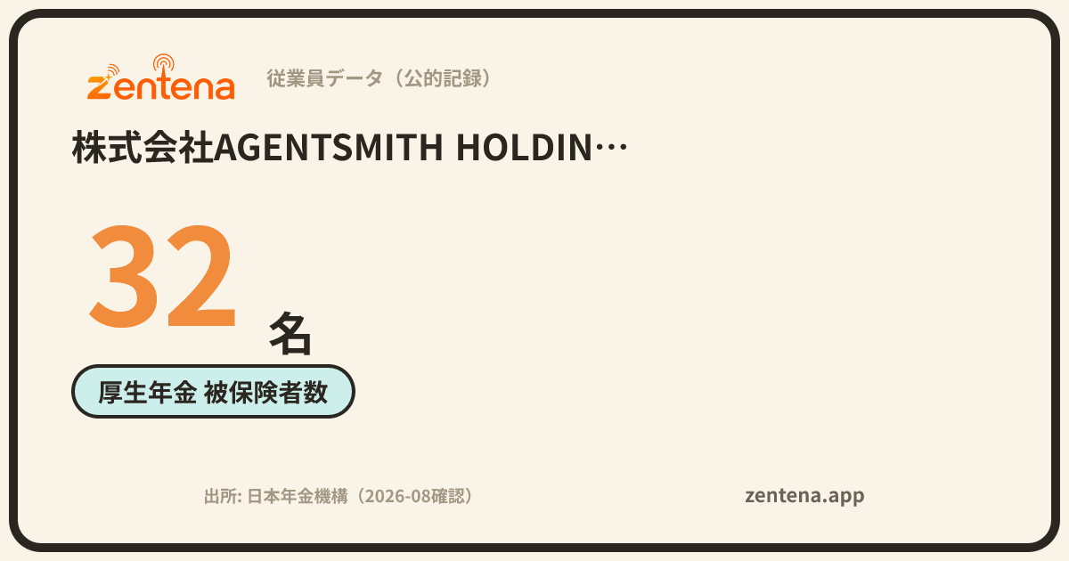 株式会社AGENTSMITH HOLDINGSの従業員データカード