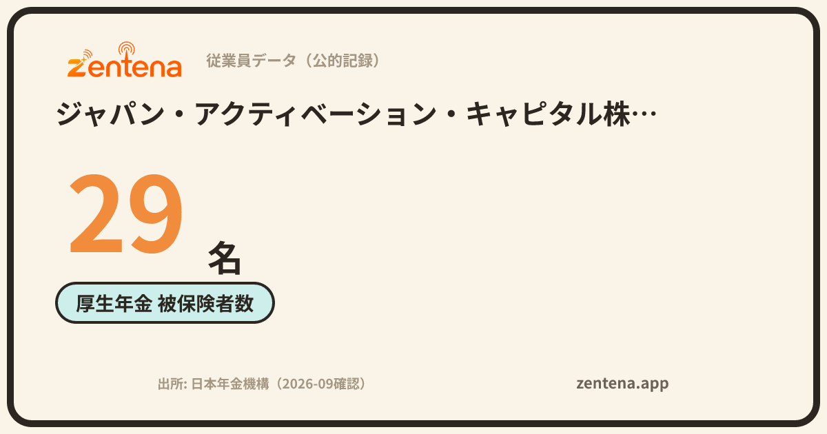 ジャパン・アクティベーション・キャピタル株式会社の従業員データカード