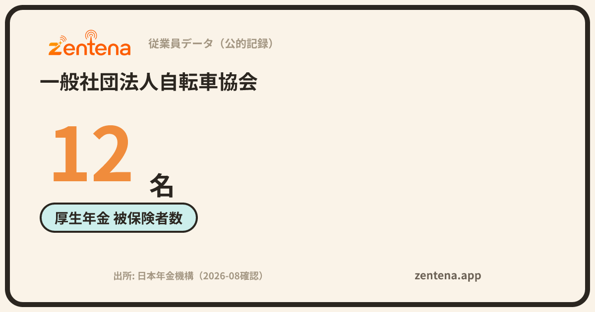 一般社団法人自転車協会の従業員データカード