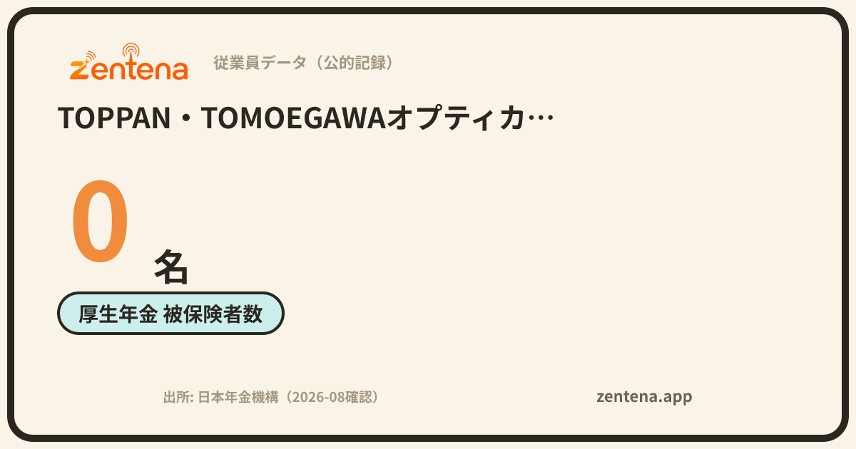 TOPPAN・TOMOEGAWAオプティカルフィルム株式会社の従業員データカード