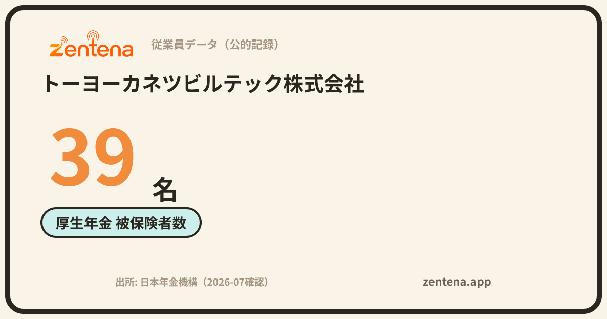 トーヨーカネツビルテック株式会社の従業員データカード