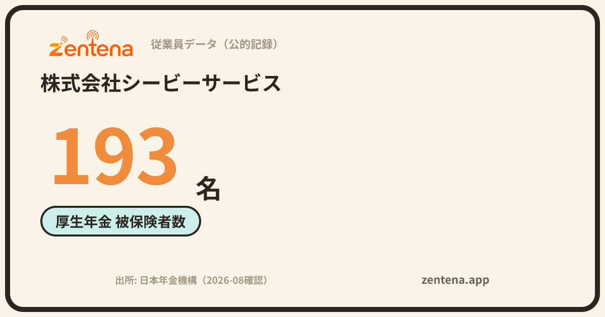 株式会社シービーサービスの従業員データカード