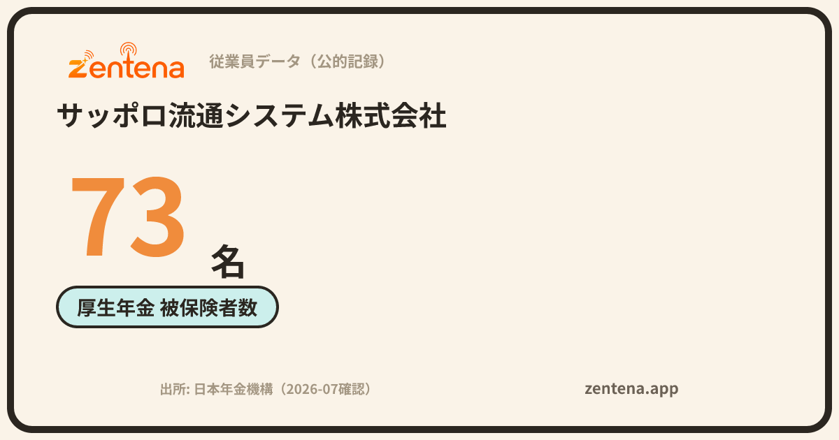 サッポロ流通システム株式会社の従業員データカード