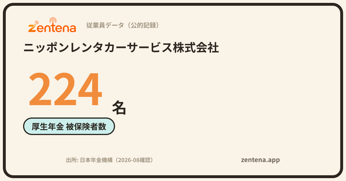 ニッポンレンタカーサービス株式会社の従業員データカード