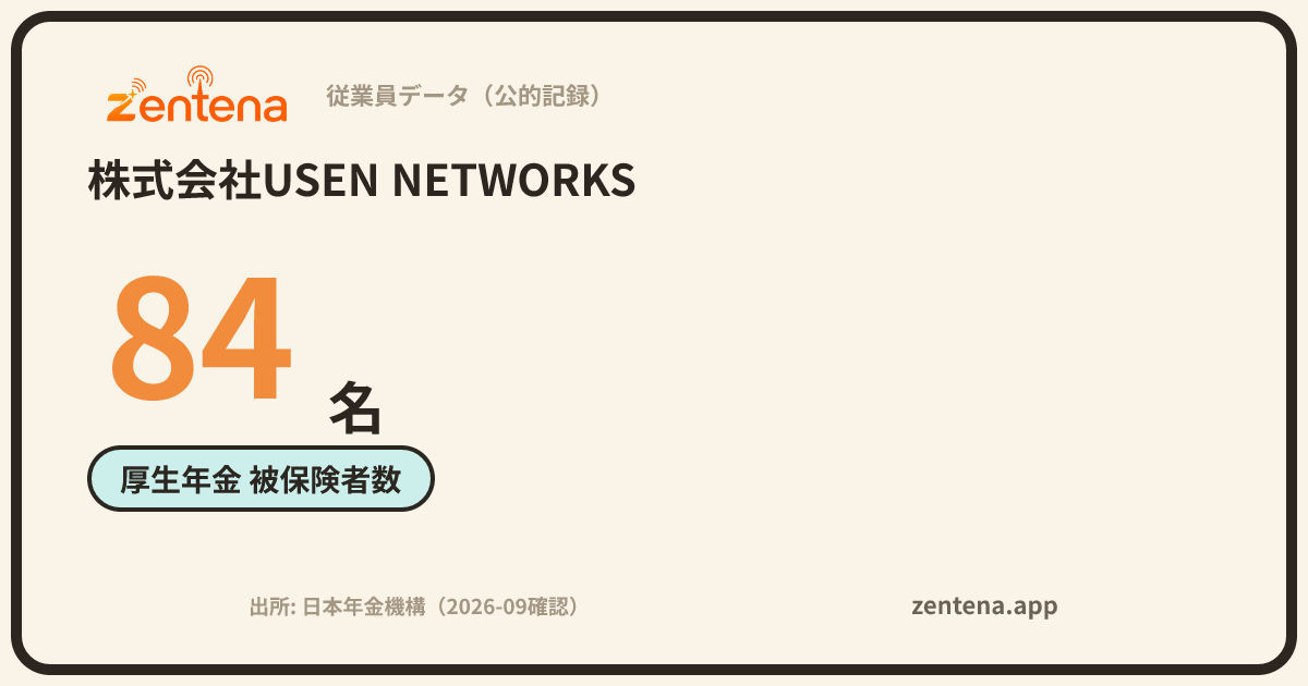 株式会社USEN NETWORKSの従業員データカード