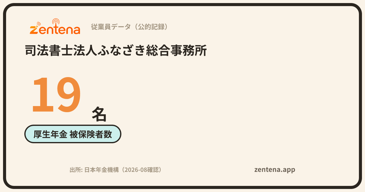 司法書士法人ふなざき総合事務所の従業員データカード