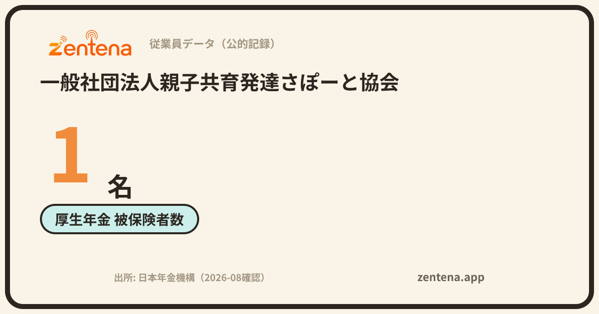 一般社団法人親子共育発達さぽーと協会の従業員データカード