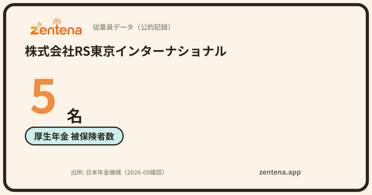 株式会社RS東京インターナショナルの従業員データカード