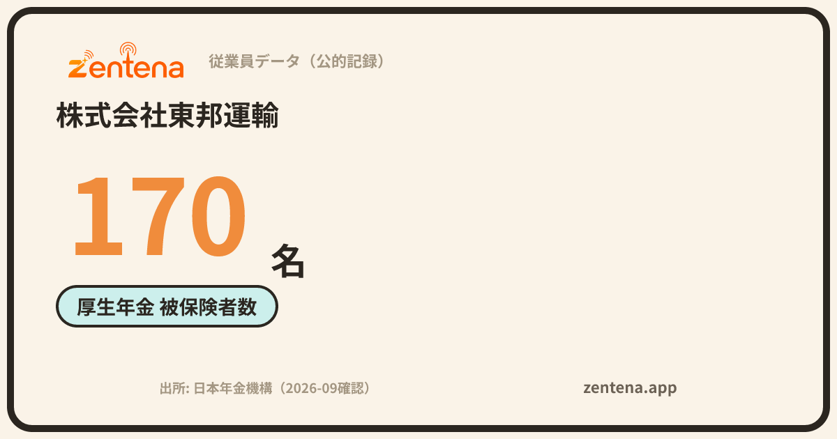 株式会社東邦運輸の従業員データカード