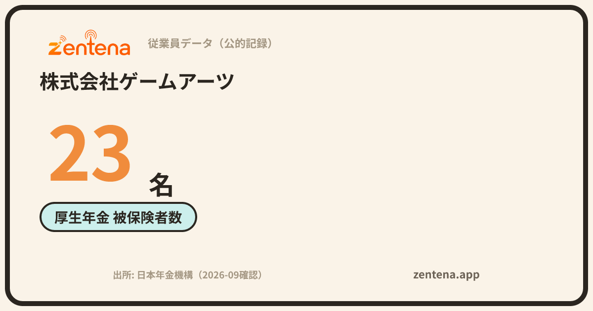 株式会社ゲームアーツの従業員データカード