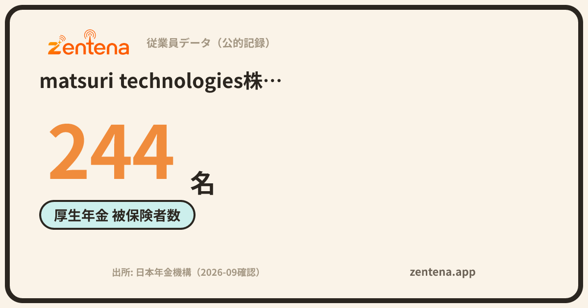 matsuri technologies株式会社の従業員データカード
