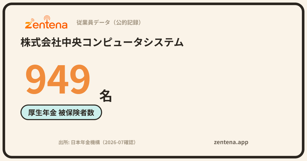 株式会社中央コンピュータシステムの従業員データカード