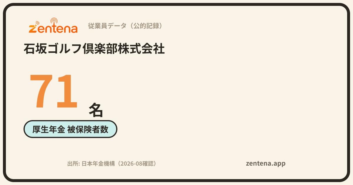 石坂ゴルフ倶楽部株式会社の従業員データカード
