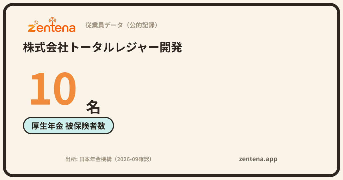 株式会社トータルレジャー開発の従業員データカード