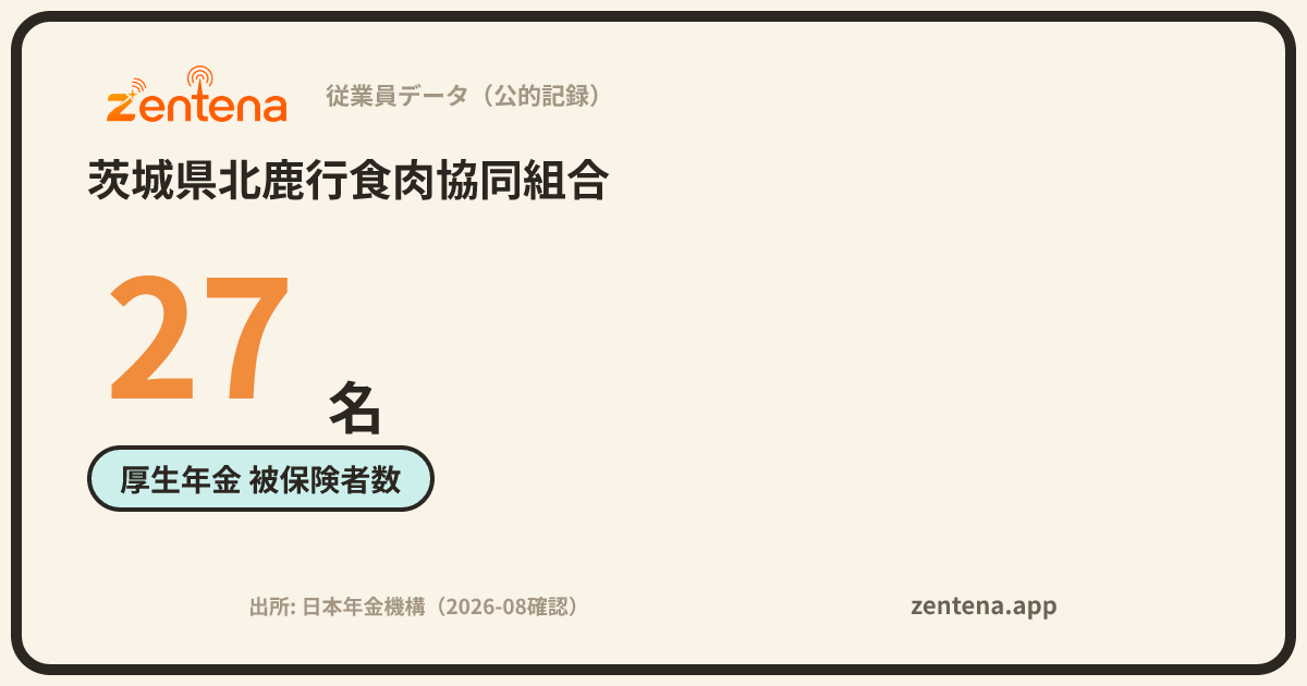 茨城県北鹿行食肉協同組合の従業員データカード