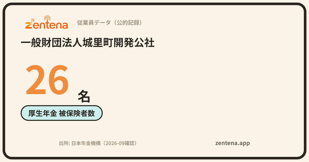 一般財団法人城里町開発公社の従業員データカード