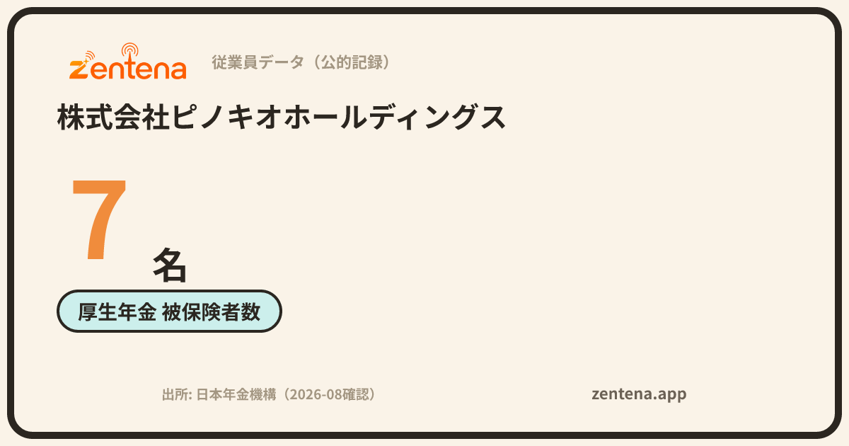 株式会社ピノキオホールディングスの従業員データカード