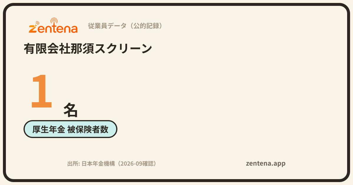 有限会社那須スクリーンの従業員データカード