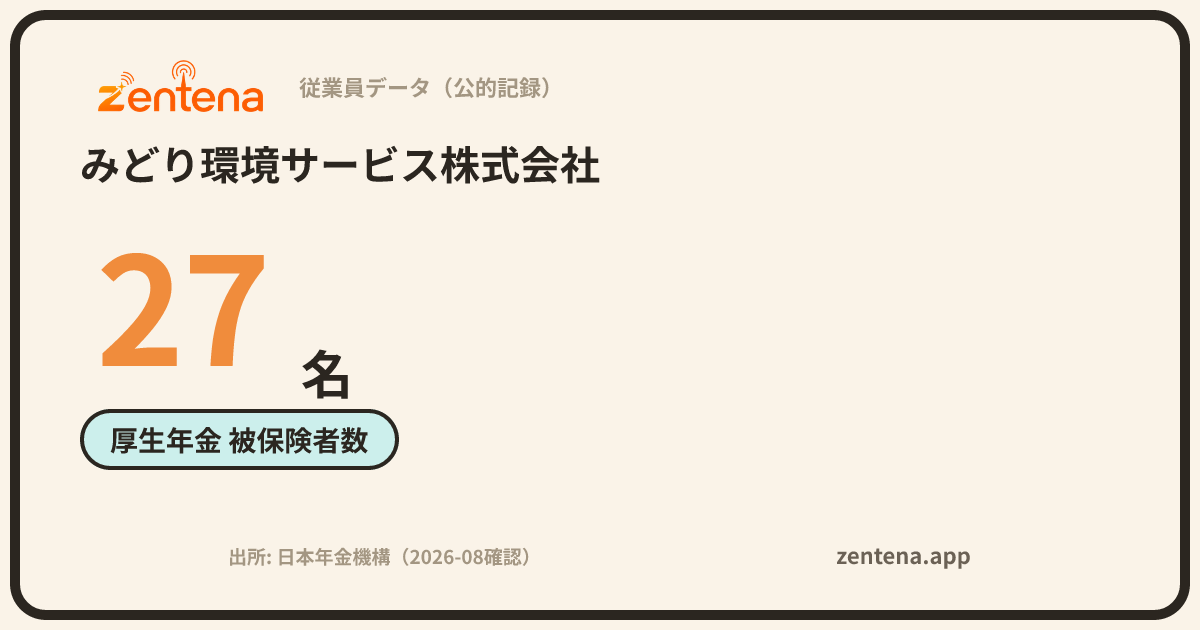 みどり環境サービス株式会社の従業員データカード