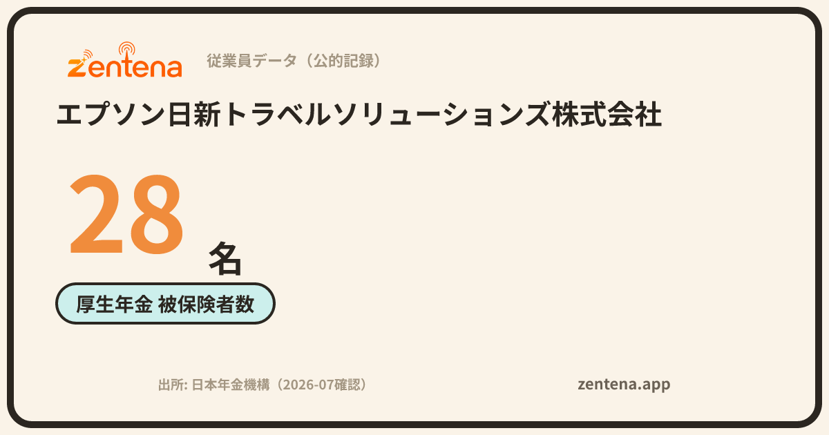エプソン日新トラベルソリューションズ株式会社の従業員データカード