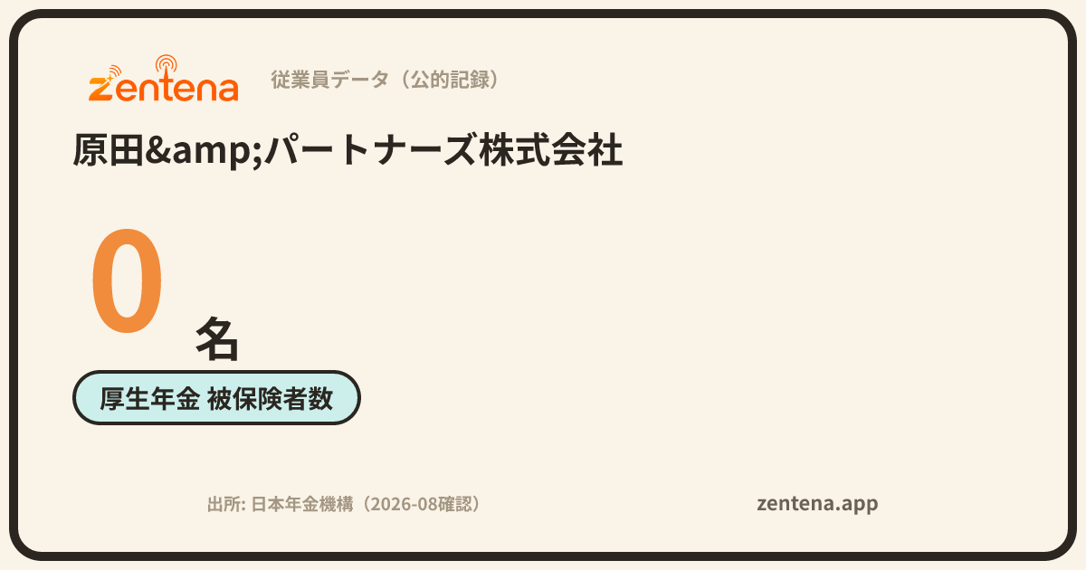 原田&パートナーズ株式会社の従業員データカード