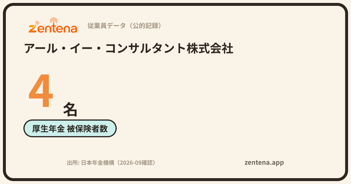 アール・イー・コンサルタント株式会社の従業員データカード