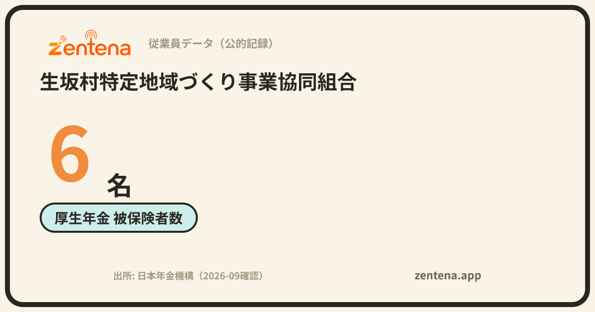 生坂村特定地域づくり事業協同組合の従業員データカード