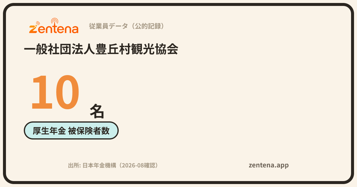 一般社団法人豊丘村観光協会の従業員データカード