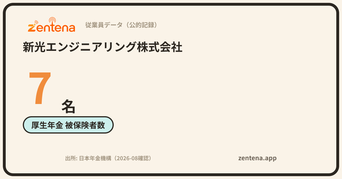 新光エンジニアリング株式会社の従業員データカード