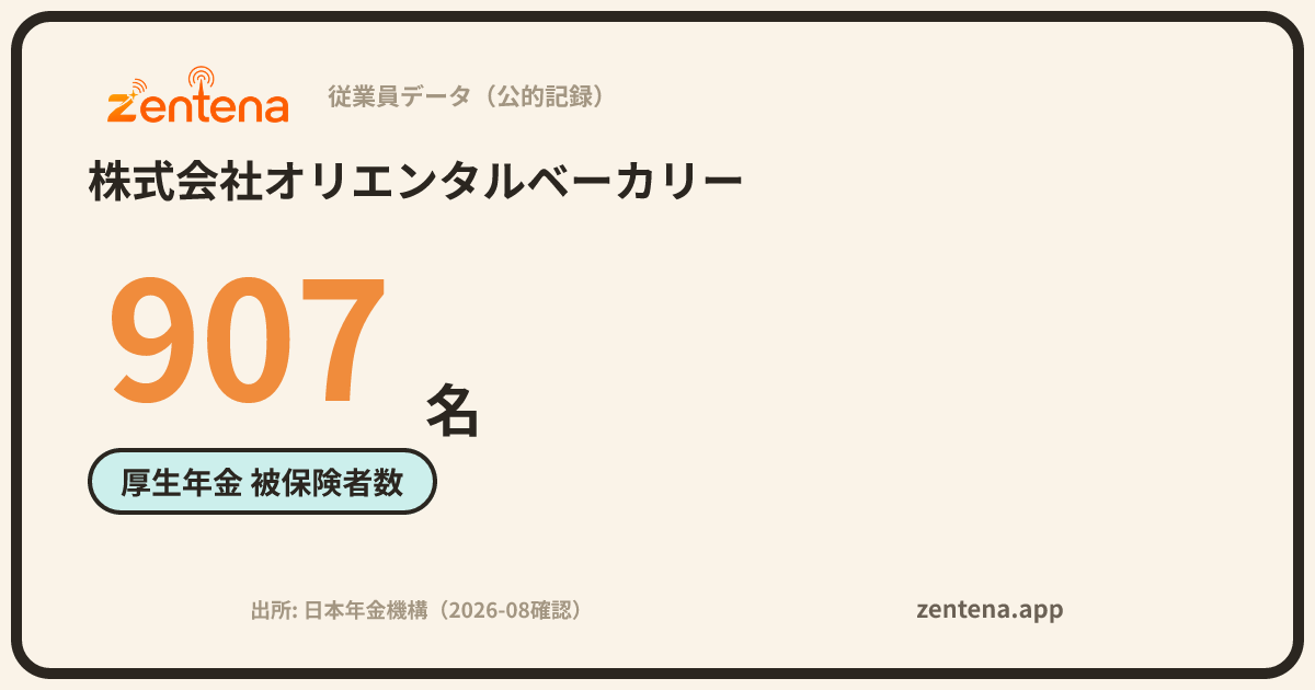 株式会社オリエンタルベーカリーの従業員データカード