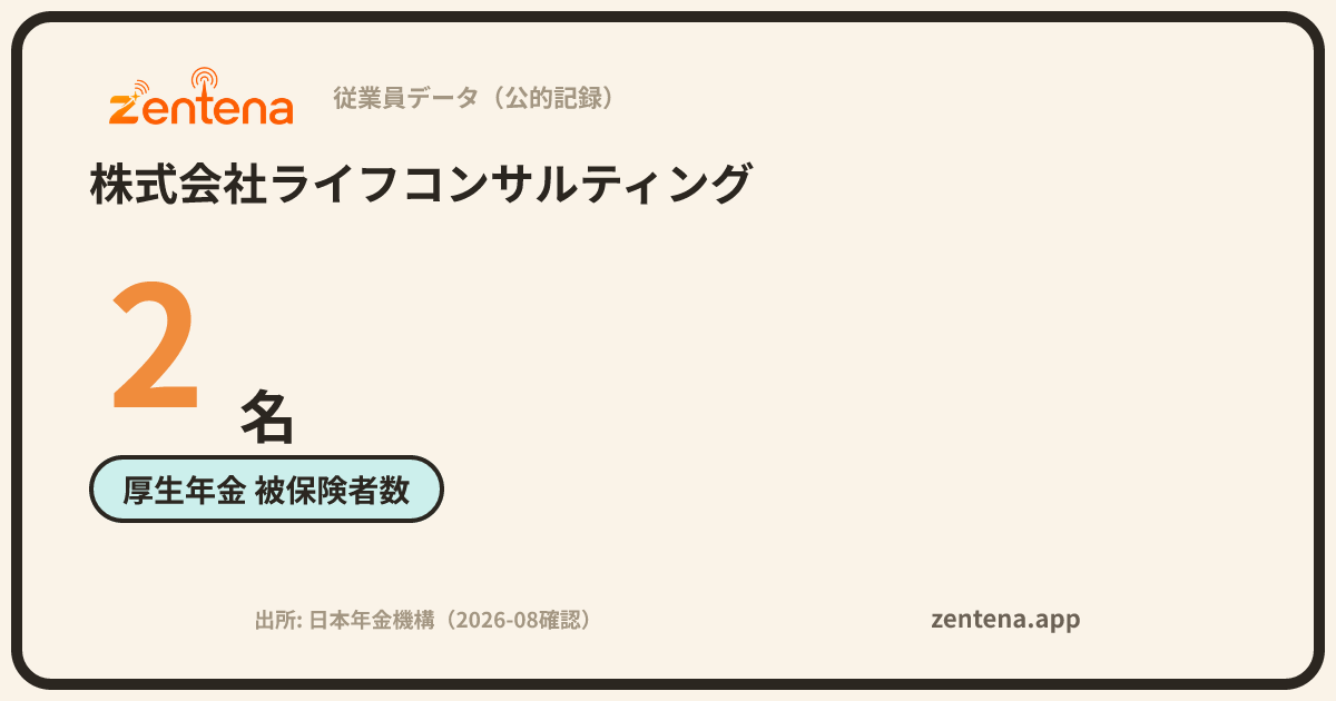 株式会社ライフコンサルティングの従業員データカード