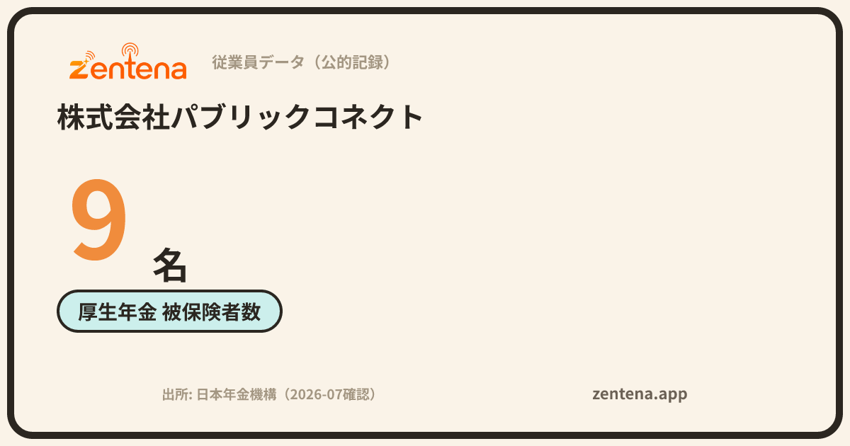 株式会社パブリックコネクトの従業員データカード