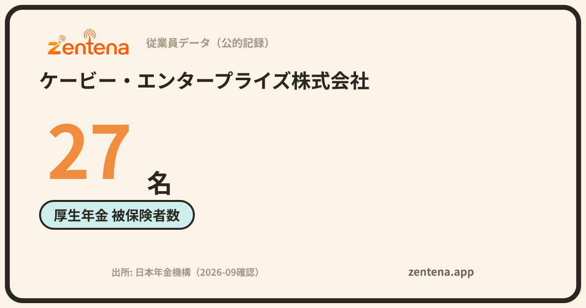ケービー・エンタープライズ株式会社の従業員データカード