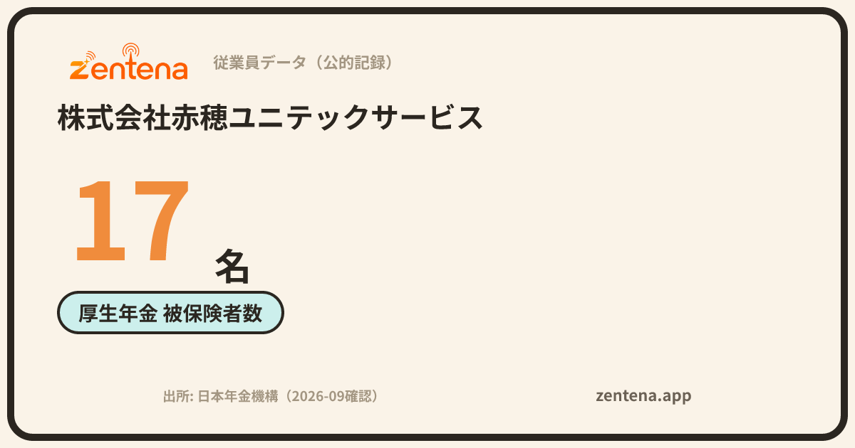 株式会社赤穂ユニテックサービスの従業員データカード