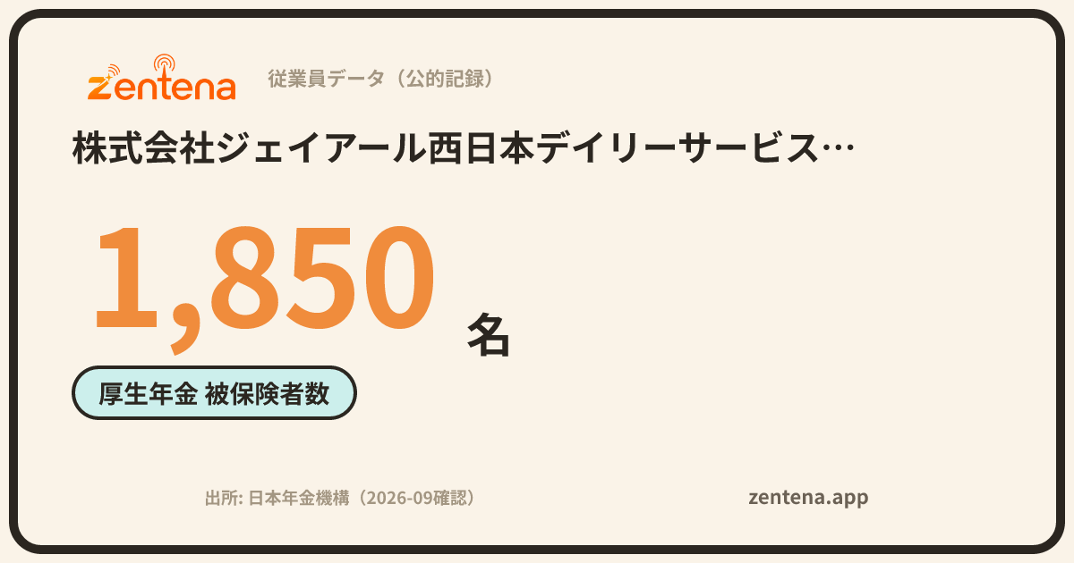 株式会社ジェイアール西日本デイリーサービスネットの従業員データカード