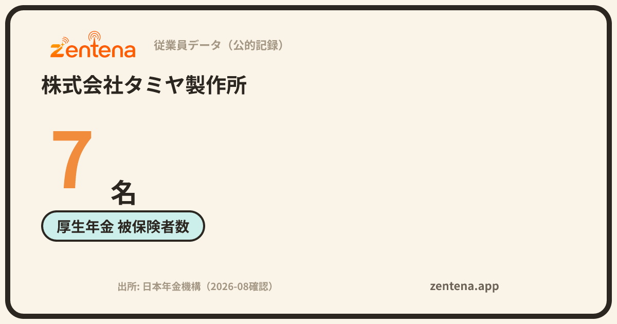 株式会社タミヤ製作所の従業員データカード
