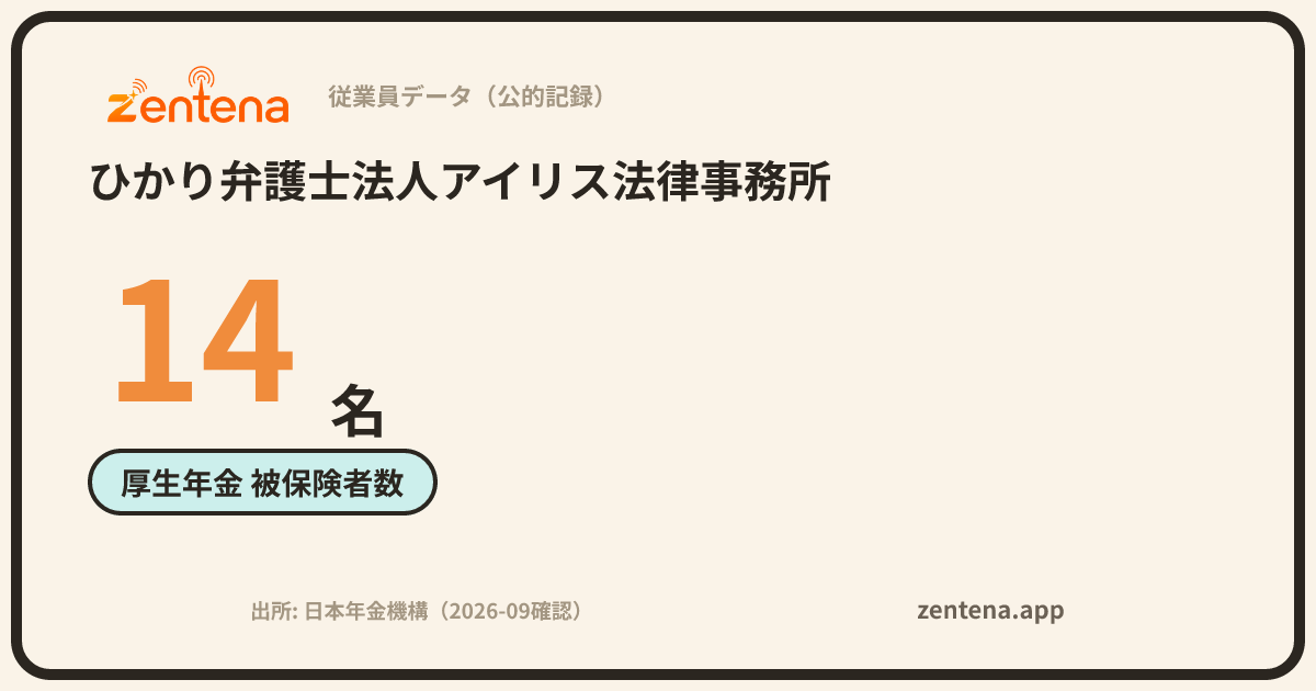 ひかり弁護士法人アイリス法律事務所の従業員データカード